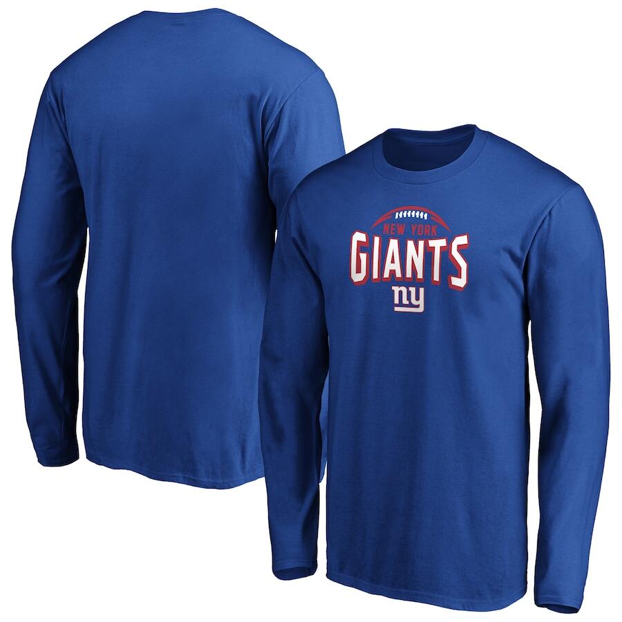 Men's New York Giants Royal Clamp Down Long Sleeve T-Shirt Men's New York Giants Royal Clamp Down Long Sleeve T-Shirt